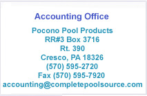 Pocono Pools Accounting Address